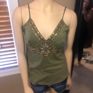 Olive color top with gold
